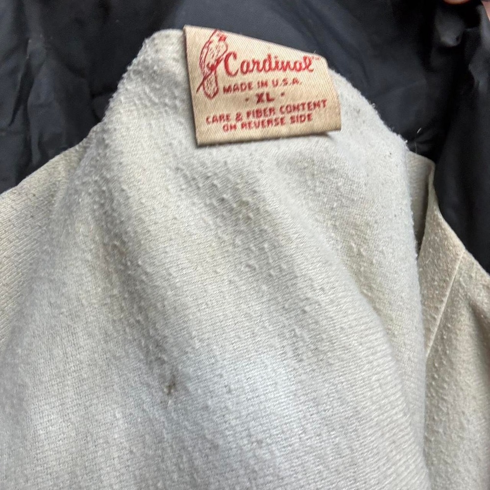 Cardinal Vintage 1960s Black Rain Jacket Mens XL Windbreaker Bomber Coach - Picture 5 of 6